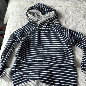 AMPERSAND AVE Navy and White Striped Hoodie